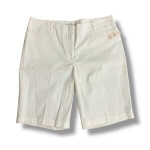 NWT Talbots Size 14 White Bermuda Shorts Pockets Golf